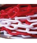 Cadena plástico blanca y roja de 25 m