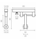 Polea corredera para pérgola 60mm MICEL 65 x 18,5 x 90 mm