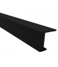 Perfil riel monoraíl para cortina de toldo color negro MICEL 2000 x 23,6 x 24,6 mm