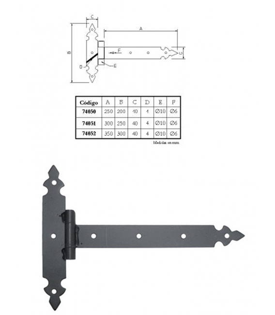 BISAGRA T 250X200MM 74050