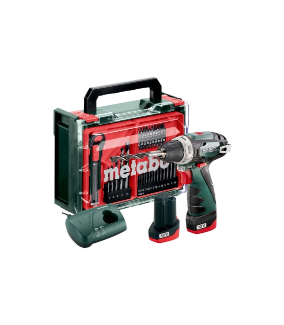 Taladro atornillador a batería 12V METABO Powermaxx Basic SET