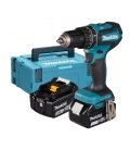 Taladro atornillador percutor MAKITA DHP485RFJ + 2 Baterías + Maletín