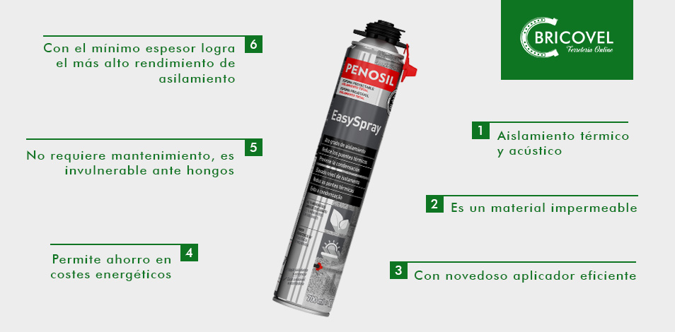 Espuma de poliuretano proyectable PENOSIL Easyspray 700 ml